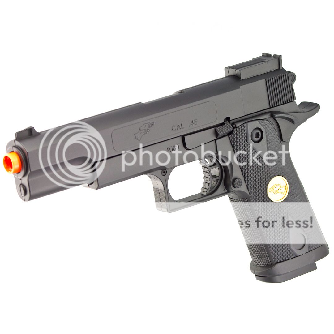 DOUBLE EAGLE M 1911 A1 FULL SIZE AIRSOFT SPRING HAND GUN PISTOL w/ 6mm